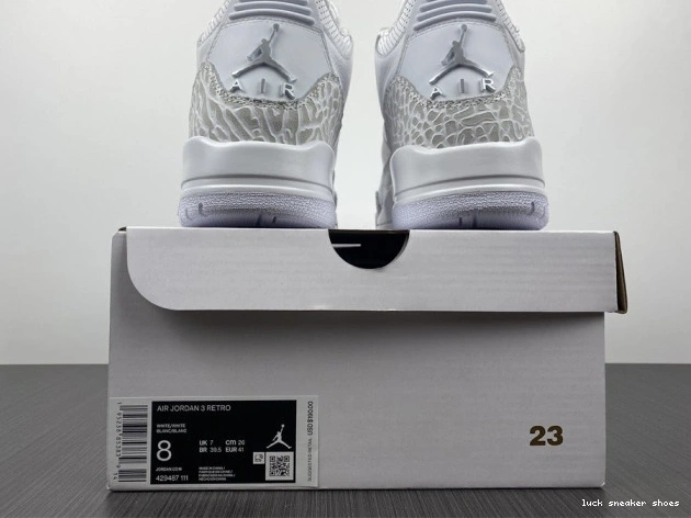 Reps LUCY Jordan White' 3 'Triple PS 429487-111 Air Retro 0716